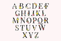 Floral alphabet set psd