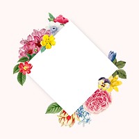 Floral square frame collage element