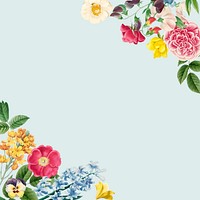 Colorful flower border collage element