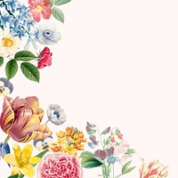 Colorful flower border collage element