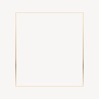 Golden frame, rectangular, design element vector