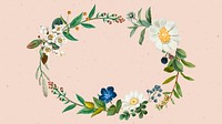 Floral oval frame desktop wallpaper