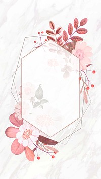 Pink flower frame iPhone wallpaper