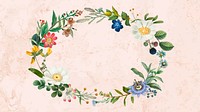 Floral oval frame desktop wallpaper