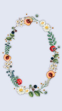 Wreath flower frame iPhone wallpaper