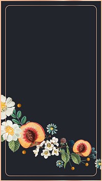 Flower peaches frame iPhone wallpaper