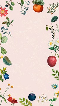 Flower fruit frame iPhone wallpaper