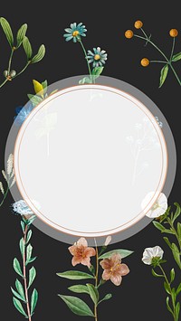 Botanical badge frame iPhone wallpaper