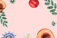 Peaches and flower aesthetic background