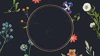 Circle flowers aesthetic desktop wallpaper