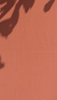 Red wall textured iPhone wallpaper, leaf shadow border