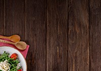 Healthy food, wooden background design