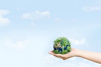 Earth in hand background design