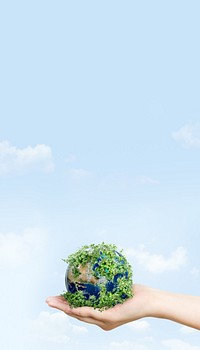 Earth in hand iPhone wallpaper background