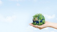 Earth in hand background design