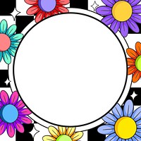 Colorful flower pattern border background