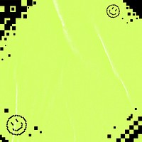 Neon smiling face border background
