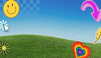 Colorful Y2K social media background