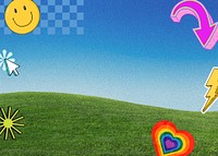 Colorful Y2K social media background