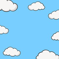 Blue cloud illustration border background