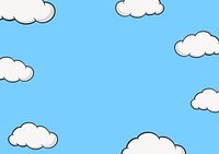 Blue cloud illustration border background