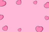 Cute heart illustration border background