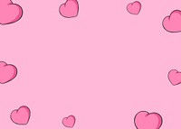 Cute heart illustration border background