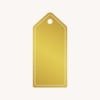 Metallic gold price tag, simple banner label collage element vector
