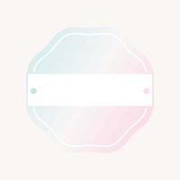 Jagged octagon badge, gradient blue and pink pastel  collage element vector