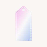 Blue and pink pastel price tag, gradient banner label collage element vector