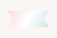 Blue and pink ribbon badge, gradient design  badge collage element vector