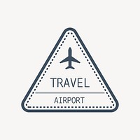 Triangle airport outline badge vector
