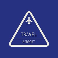 Blue airport sign vector