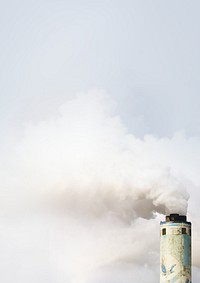 Air pollution background, white smoke