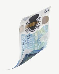 5 British pounds bank note collage element psd