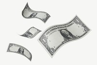 1 American dollar bank note collage element psd