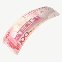 Chinese 100 yuan bank note collage element psd