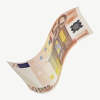 50 Euros bank note collage element psd