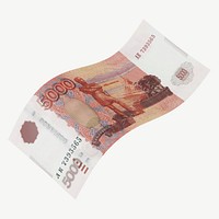 5000 Russian ruble bank note, collage element psd