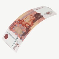5000 Russian ruble bank note, collage element psd