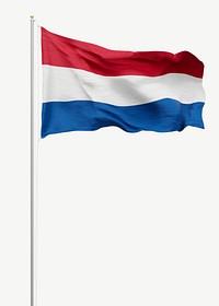 Flag of Netherlands collage element psd