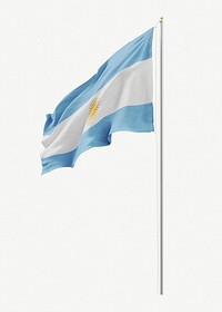 Flag of Argentina collage element psd