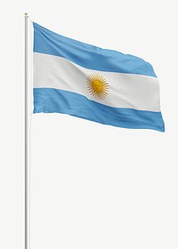 Flag of Argentina collage element psd