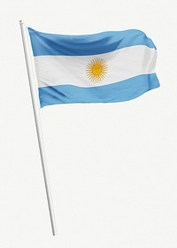 Flag of Argentina collage element psd