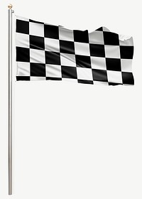 Waving car racing flag mockup psd