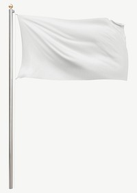 Waving white flag mockup psd