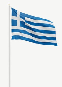 Greek flag collage element psd