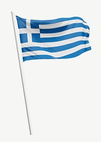 Greek flag collage element psd