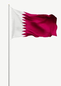 Flag of Qatar collage element psd