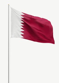 Flag of Qatar collage element psd